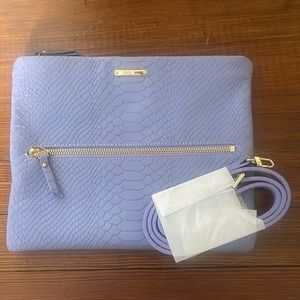 Never been used! Gigi New York lilac embossed python leather crossbody.